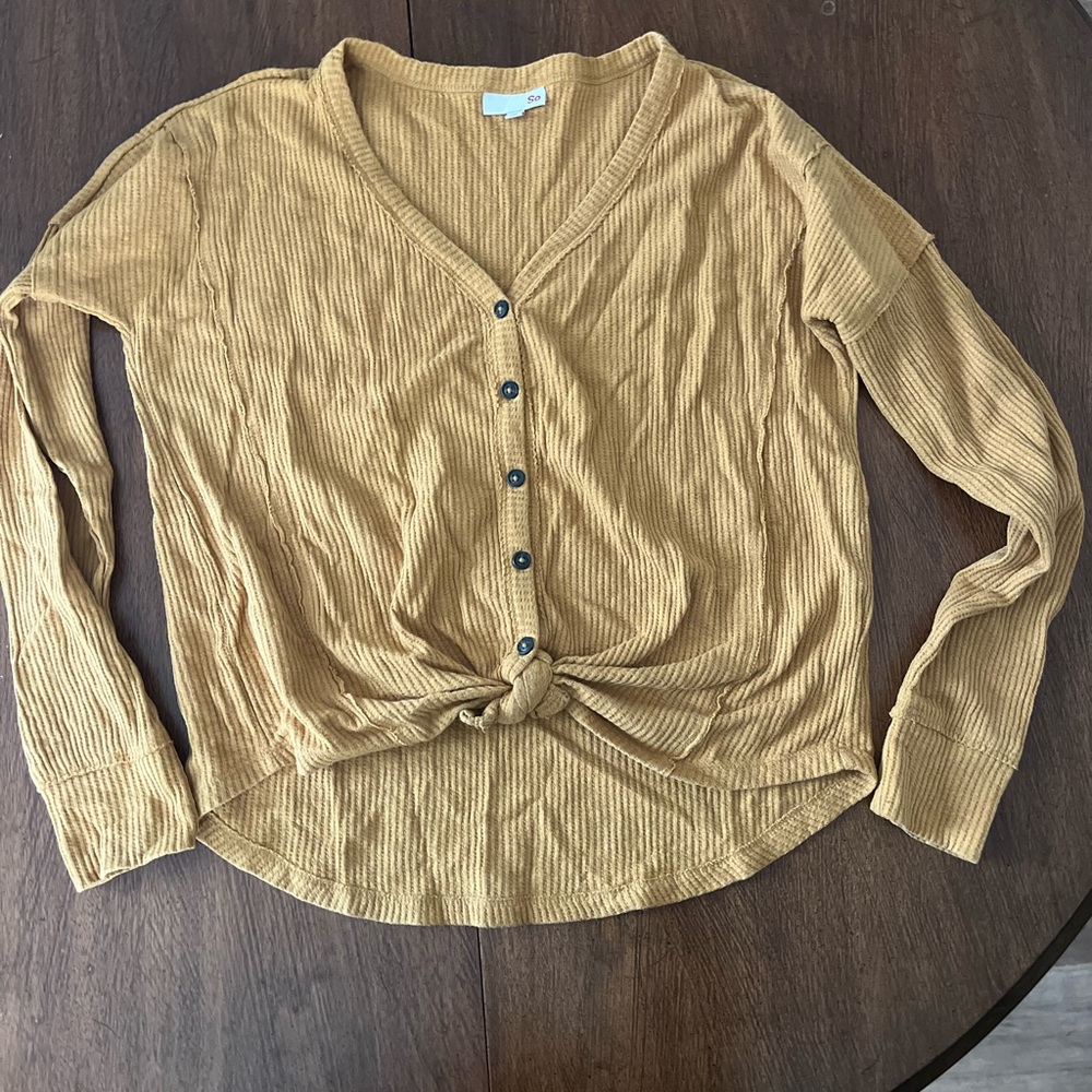 SO Women's Golden Button-Down Shirt
